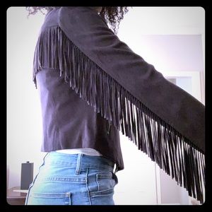 Black suede tase jacket